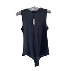 Skims Sheer Sleeveless Crewneck Onyx Bodysuit